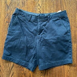 Men’s nautica flat front khaki shorts navy size 32 flex fit